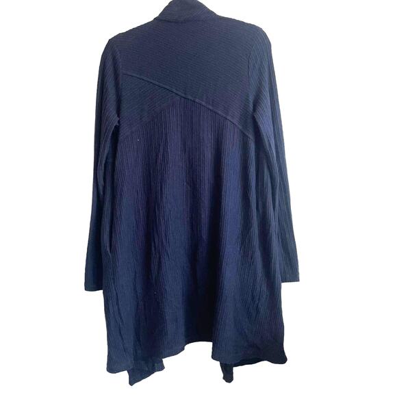 H by Bordeaux Womens Open Cardigan Navy Long Line Minimalist Capsule Neutral - Picture 4 of 9